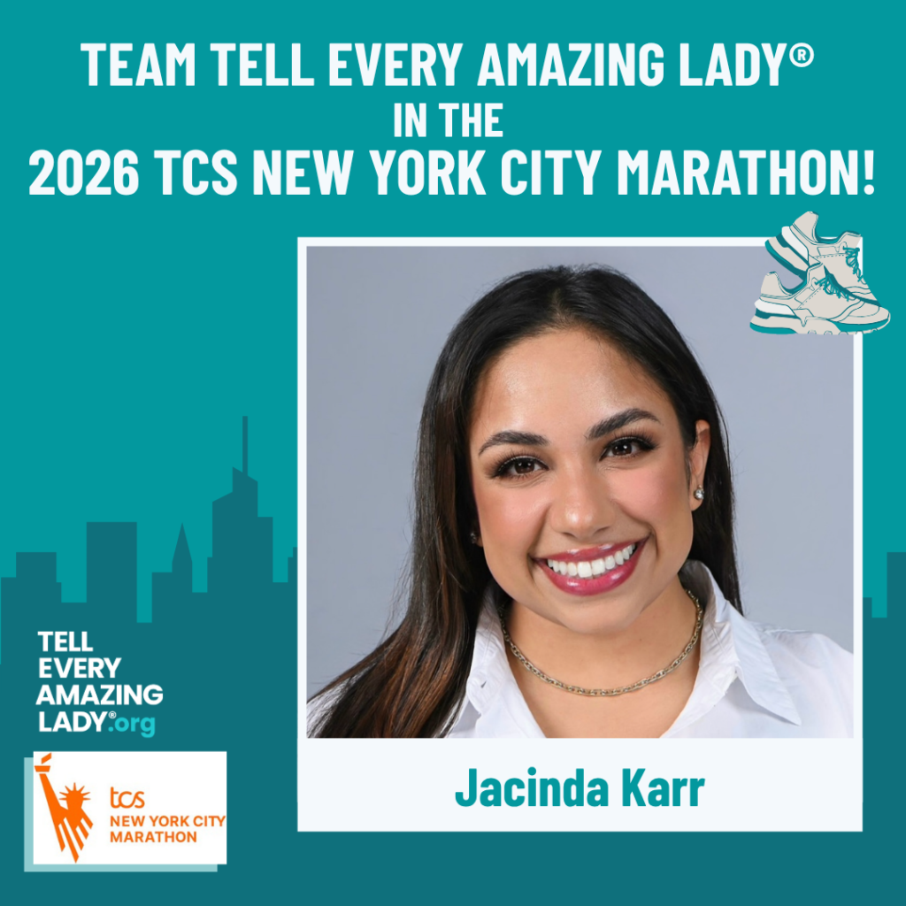 Meet jacinda running for team tell every amazing lady® at the 2026 TCS New York City marathon