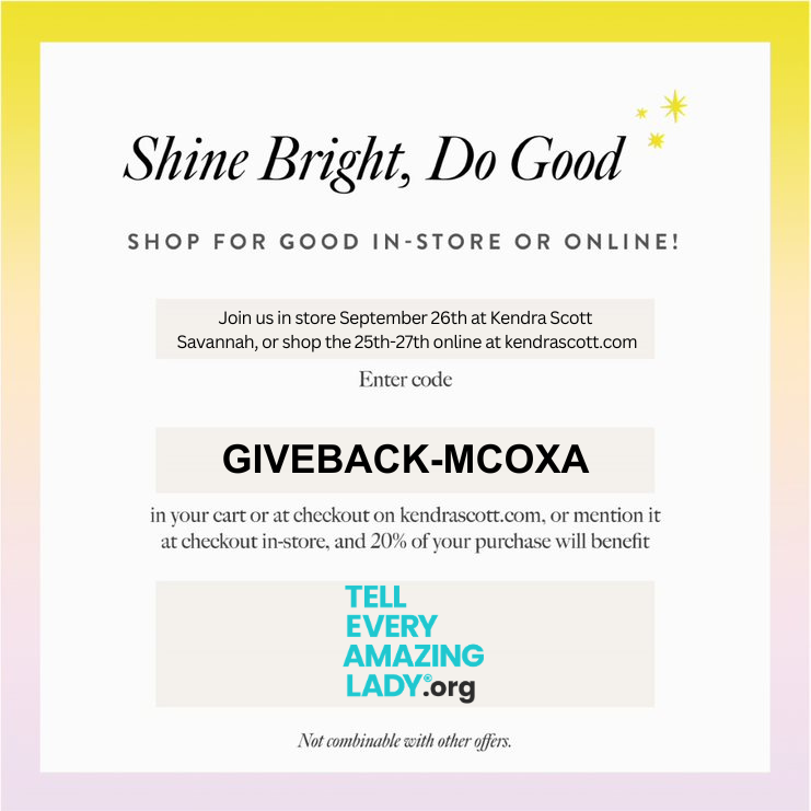 Kendra scott fundraiser for tell every amazing lady